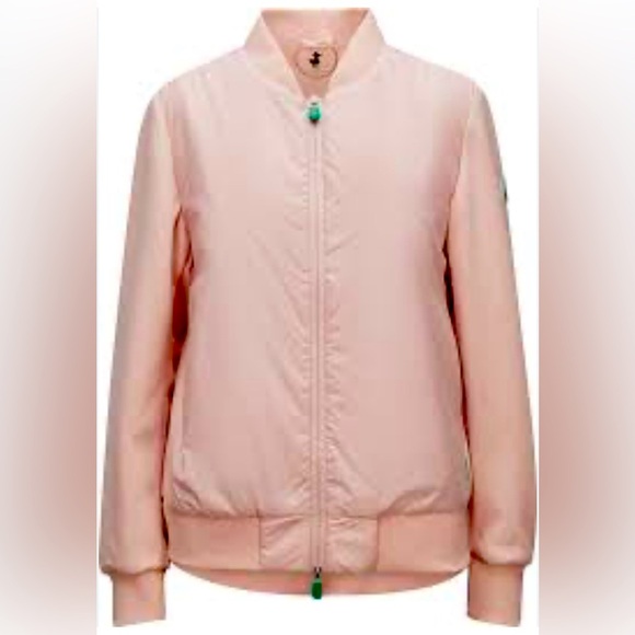 SAVE THE DUCK Sz S Refy Light Puffer Bomber Style Jacket Pink NEW WITH TAGS - Picture 1 of 16